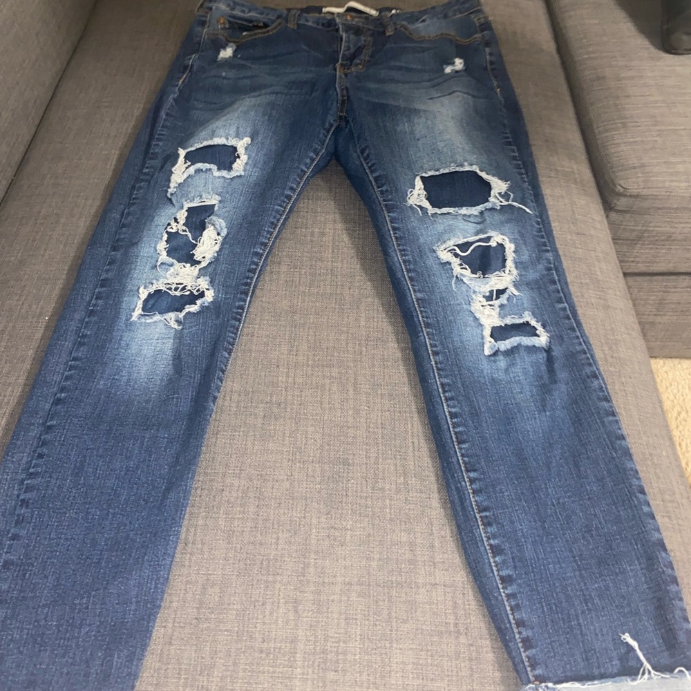 Dark blue jeans